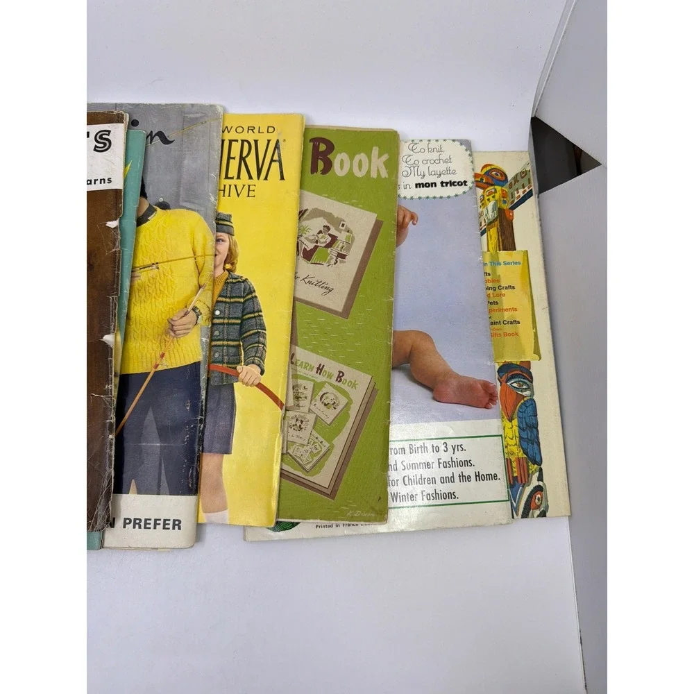 Vintage 60s 70s Knitting Pattern Book Lot Bear Brand Bernat  5lb Bulk‎